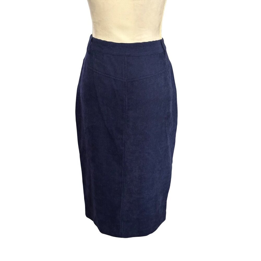 English Factory Corduroy Skirt Pencil Button Up Waist26 Vintage Inspired Classy - Picture 10 of 11